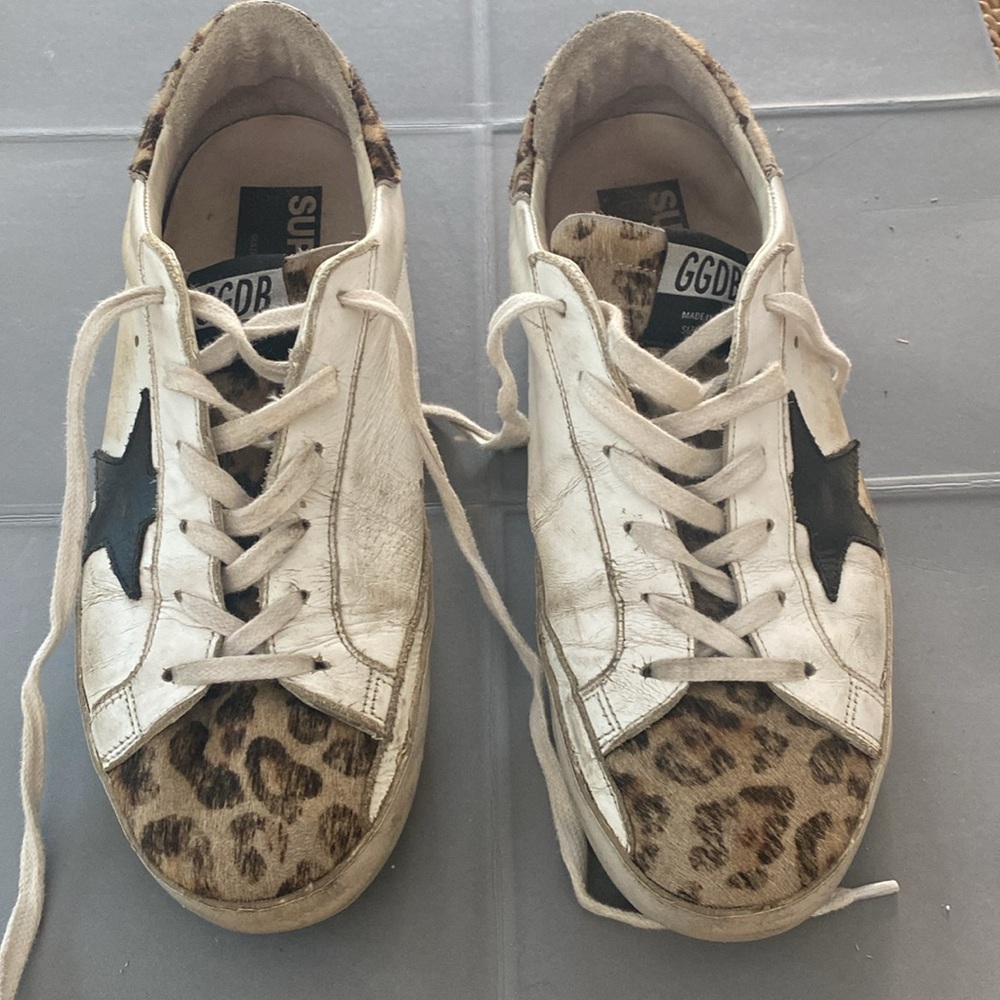 Golden goose leopard sneakers size 39.  Pre- loved.  Guaranteed authentic